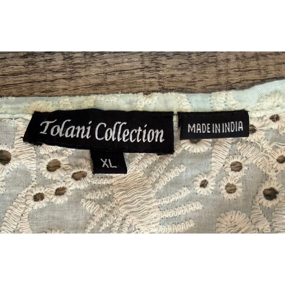 Tolani Floral Eyelet Kimono Top XL | Boho Resort Cottagecore Layer - Picture 6 of 8